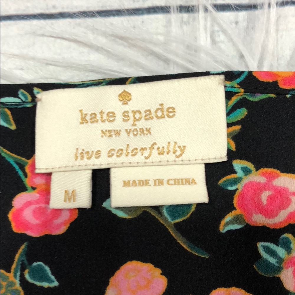 Kate Spade Floral Ruffle Babydoll Blouse - Picture 6 of 8